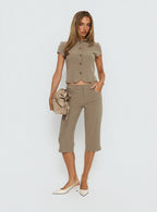 Tunian Capri Tailored Pants Taupe