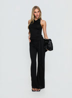 Katiana Wrap Jersey Pants Black