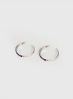 Leanah Gemstone Hoop Earrings Silver