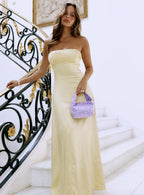 Masterpiece Strapless Maxi Dress Yellow