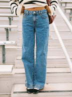Jankins Low Rise Straight Leg Jeans Mid Wash