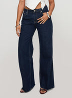 Darla Low Rise Straight Leg Jean Dark Blue Wash