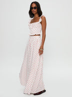 Valerio Maxi Skirt White / Red