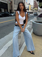 Ramos Low Rise Wide Leg Jeans Light Blue Wash Petite