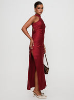 Mordecai Halter Maxi Dress Burgundy