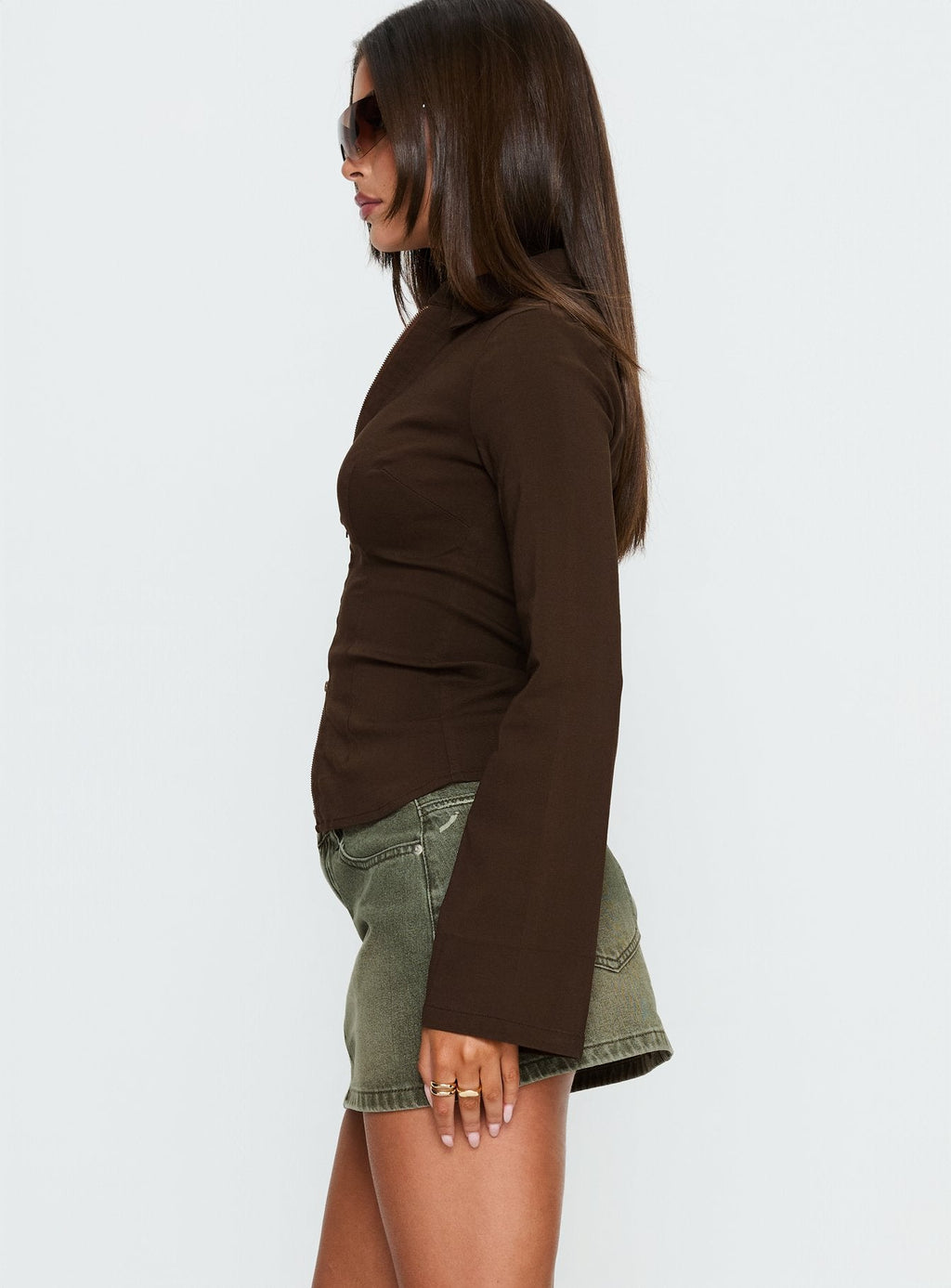 Laynee Butterfly Mini Skirt Washed Green