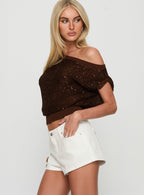 Dreamful Low Rise Mini Denim Shorts White