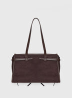 Beaming Bow Detail Shoulder Bag Brown