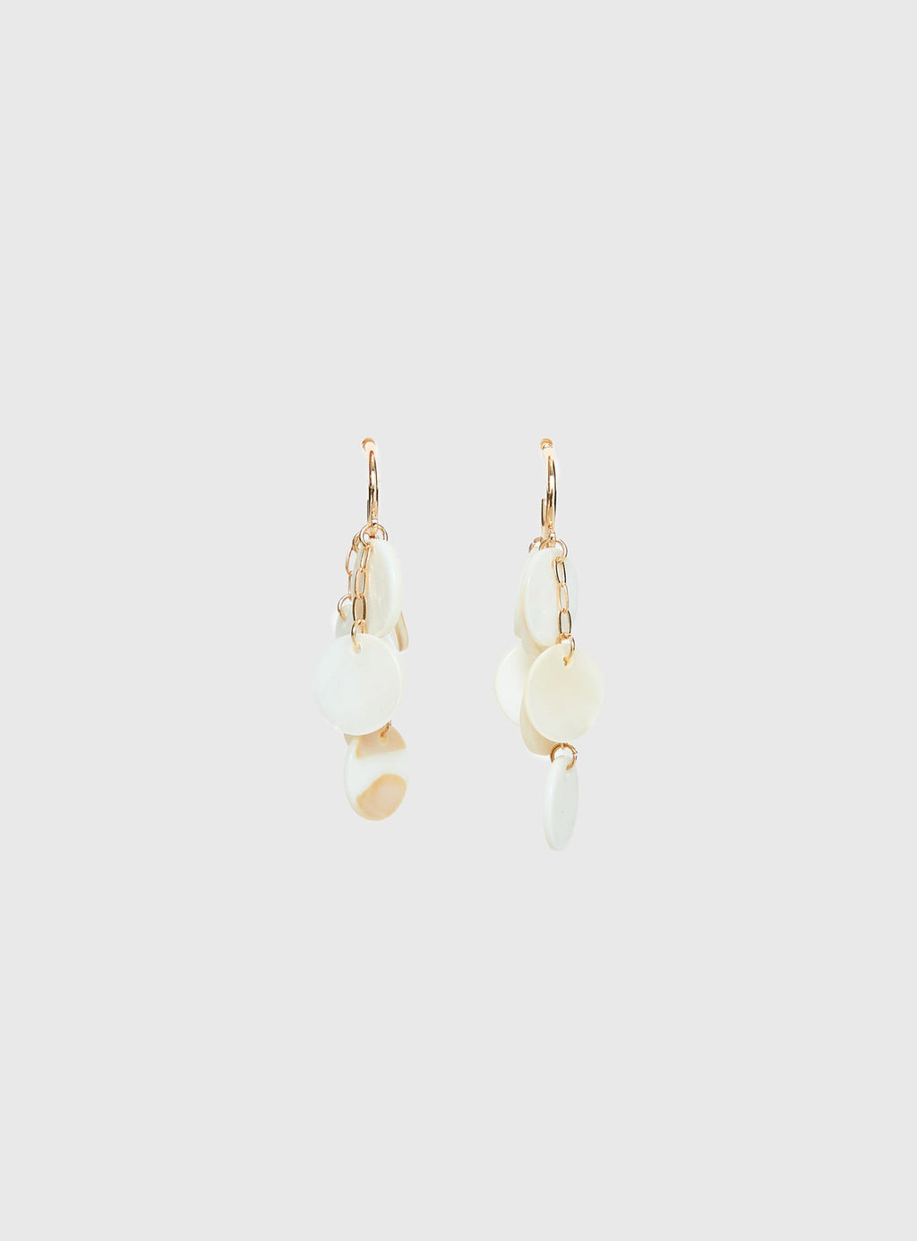 Elizabette Shell Earrings White