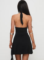 Tinisie Halter Mini Dress Black