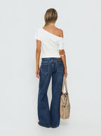 Serenitia Mid Rise Straight Leg Relaxed Jeans Dark Blue Wash