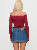 Nicolina Low Rise Denim Mini Skirt Light Wash Petite