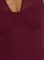 Lynford Chiffon Detail Halter Top Wine