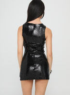Yumiko Romper Black Sparkle