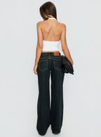 Supercut Low Rise Baggy Pleat Jeans Grunge Wash