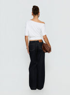 Buenos No Waist Low Rise Straight Leg Jeans Raw Denim