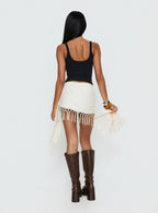 Winita Macrame Tassel Mini Skirt Cream