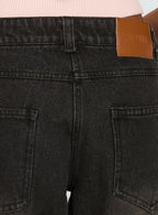 Korinne Low Rise Baggy Jeans Washed Charcoal