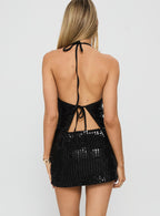 Zelaia Shimmer Mini Skirt Black