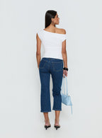 Cindee High Rise Cropped Jeans Mid Blue Wash