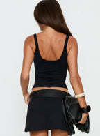 Kasper Cinched Longline Tank Top Black