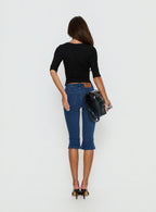 Kissimo Kick Flare Capri Pants Indigo Blue