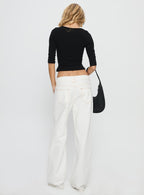 Top Model Low Rise Straight Leg Jeans Porcelain