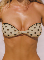 Tamrali Bandeau Bikini Top Yellow Polka Dot