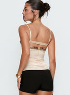 Myrah Layered Sequin Top Cream