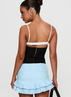 Renaissance Corset Lace Top Black / White