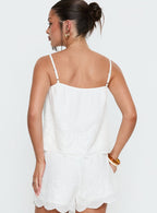 Madison Avenue Embroidered Detail Top White