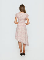 Avaline Asymmetrical Midi Skirt Pink