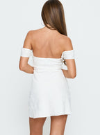 Rozerie Off Shoulder Mini Dress White