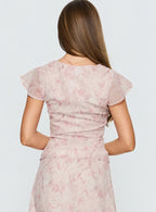 Avaline Lace Trim Blouse Top Pink