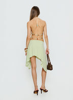Daelen Waterfall Midi Skirt Mint