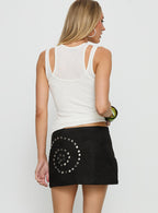 Nalana Studded Mini Skirt Black