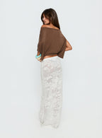 Opresia Crochet Maxi Skirt White