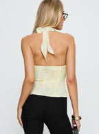 Dymond Halter Top Yellow Floral