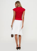 With Kindness Midi Skirt White