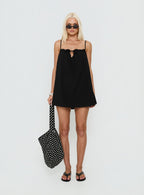 Loveless Strappy Babydoll Mini Dress Black