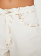 Naylor Mid Rise Wide Leg Jeans Cream