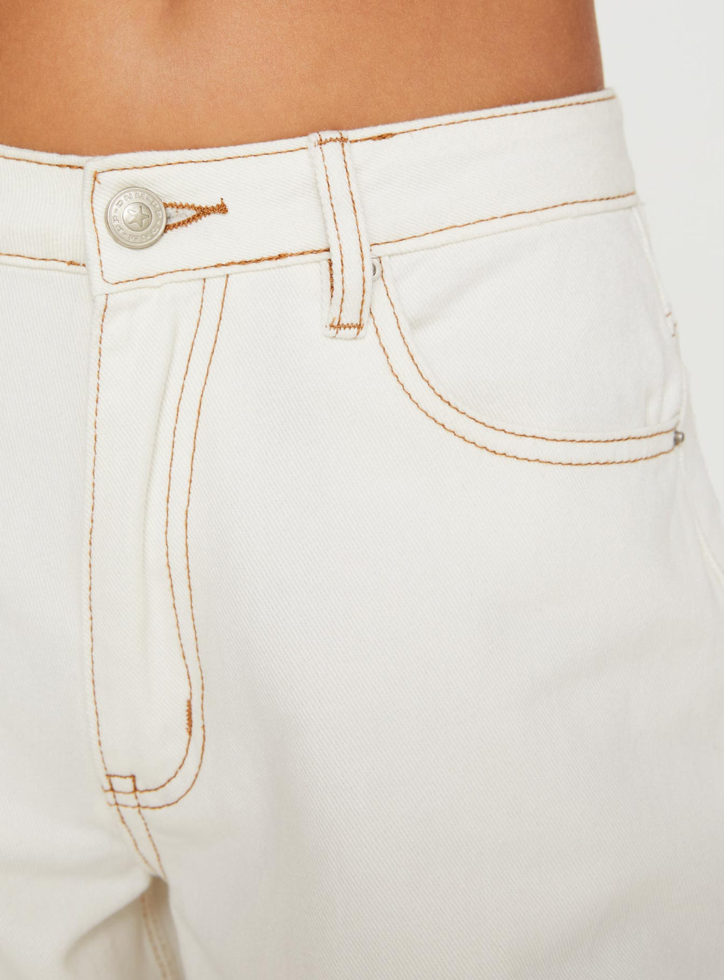 Naylor Mid Rise Wide Leg Jeans Cream Tall