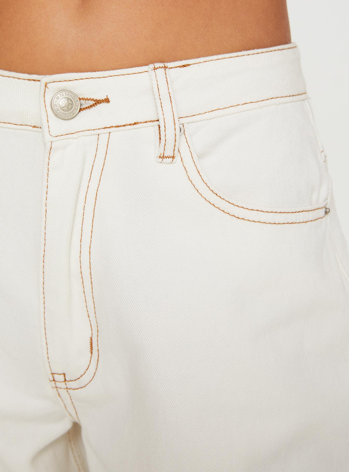 Naylor Mid Rise Wide Leg Jeans Cream Tall