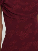 Azura Off The Shoulder Maxi Dress Burgundy