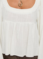 Benjie Long Sleeve Top White