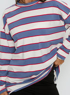 Horizon Long Sleeve Top Dusty Blue Stripe