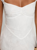 Past And Present Burnout Tie Back Mini Dress White