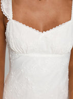 Beacall Embroidered Mini Dress White
