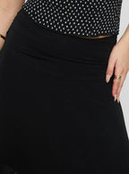 Evanescence Asymmetrical Midi Skirt Black