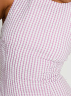 Yumiko Romper Pink Check